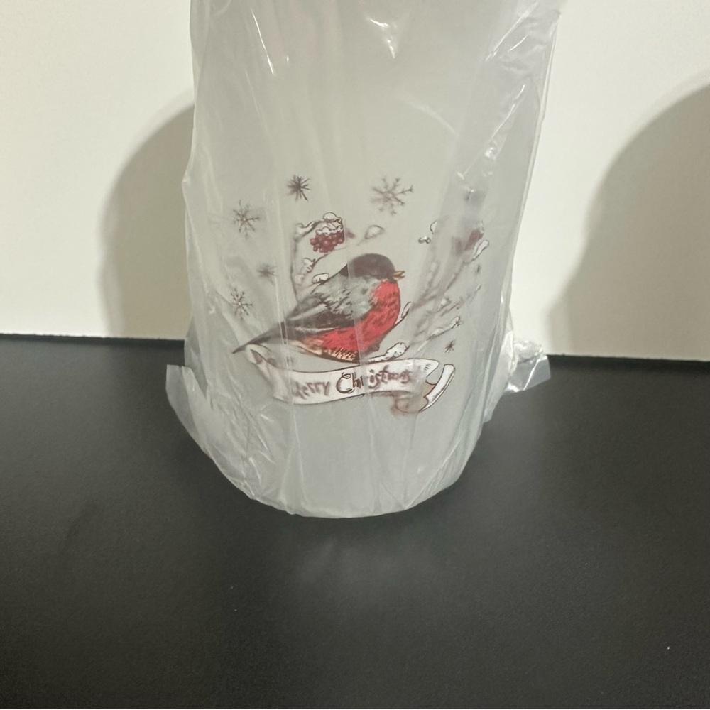 Festive/4 Pieces Christmas Glass Cups Set 16 oz/Bamboo Lids - Picture 3 of 14